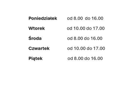 W dniach od 05 grudnia 2024 r. do 13 grudnia 2024 r. sekretariat będzie czynny w godzinach