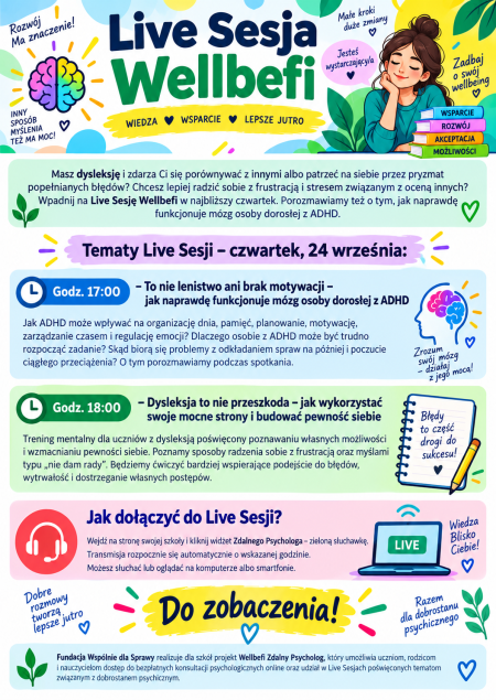 Pedagodzy Centrum serdecznie zachęcają słuchaczy do udziału w najbliższych spotkaniach onl